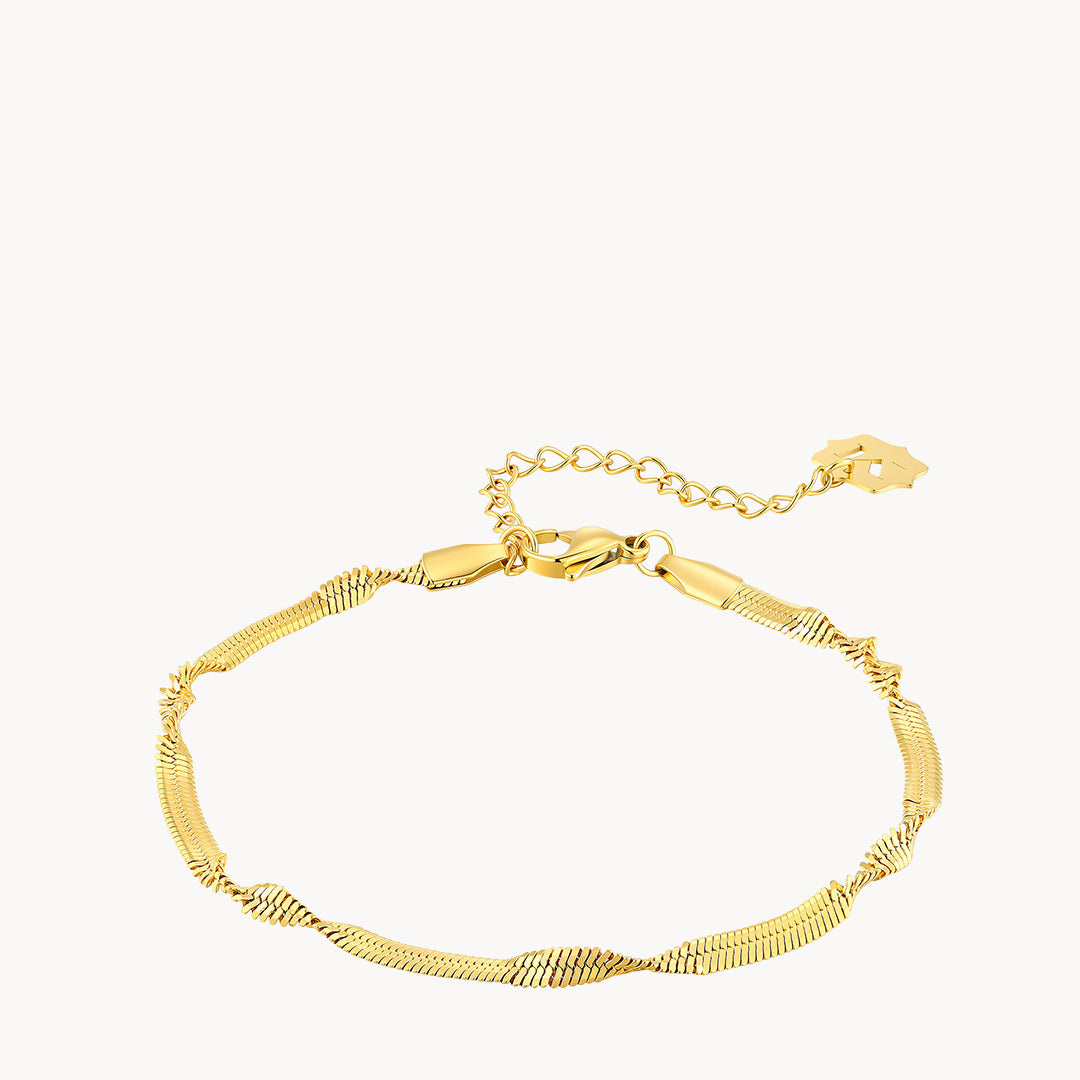 Twisted Snake Bracelet, Gold