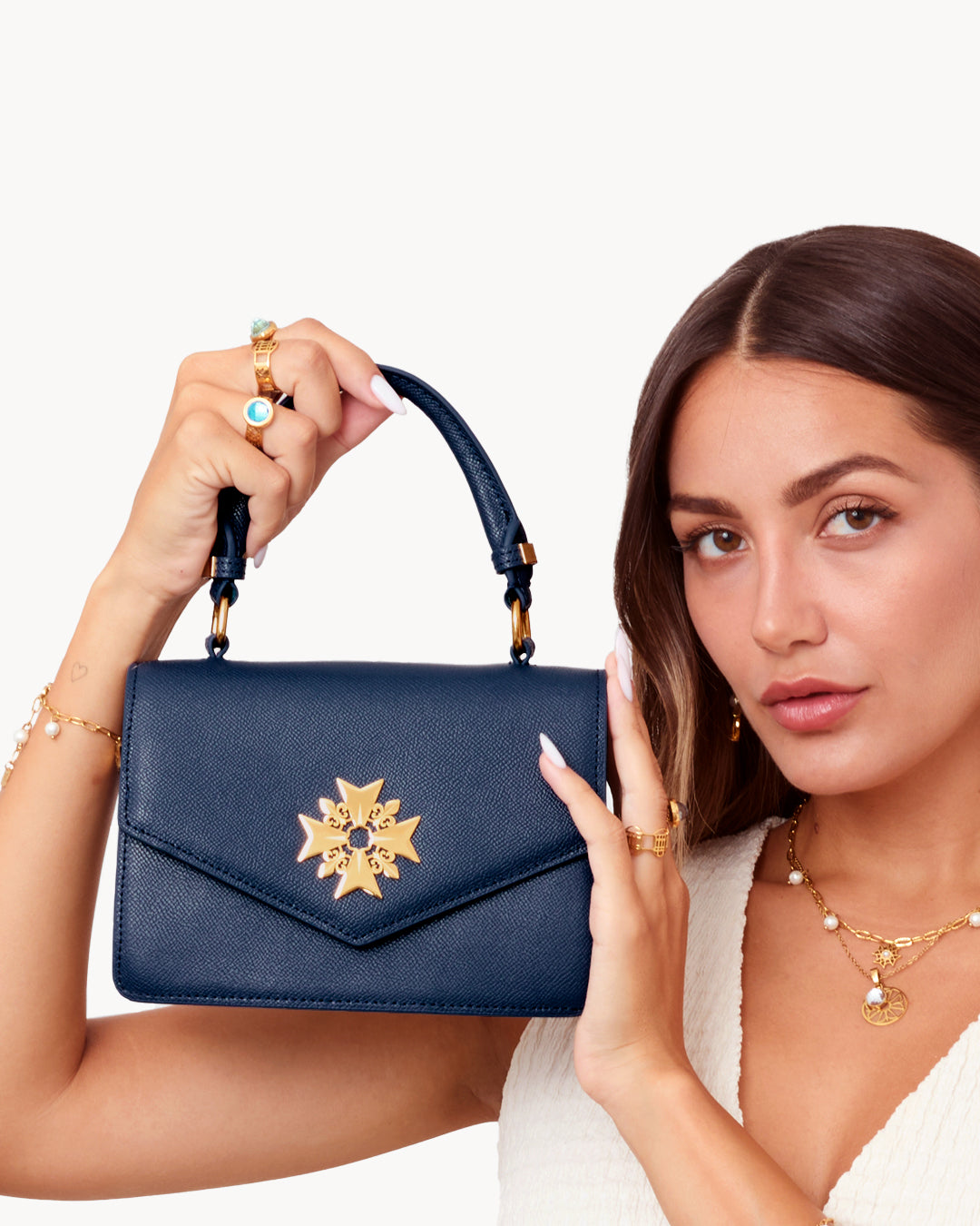 Blue Bloom Kavallier Handbag