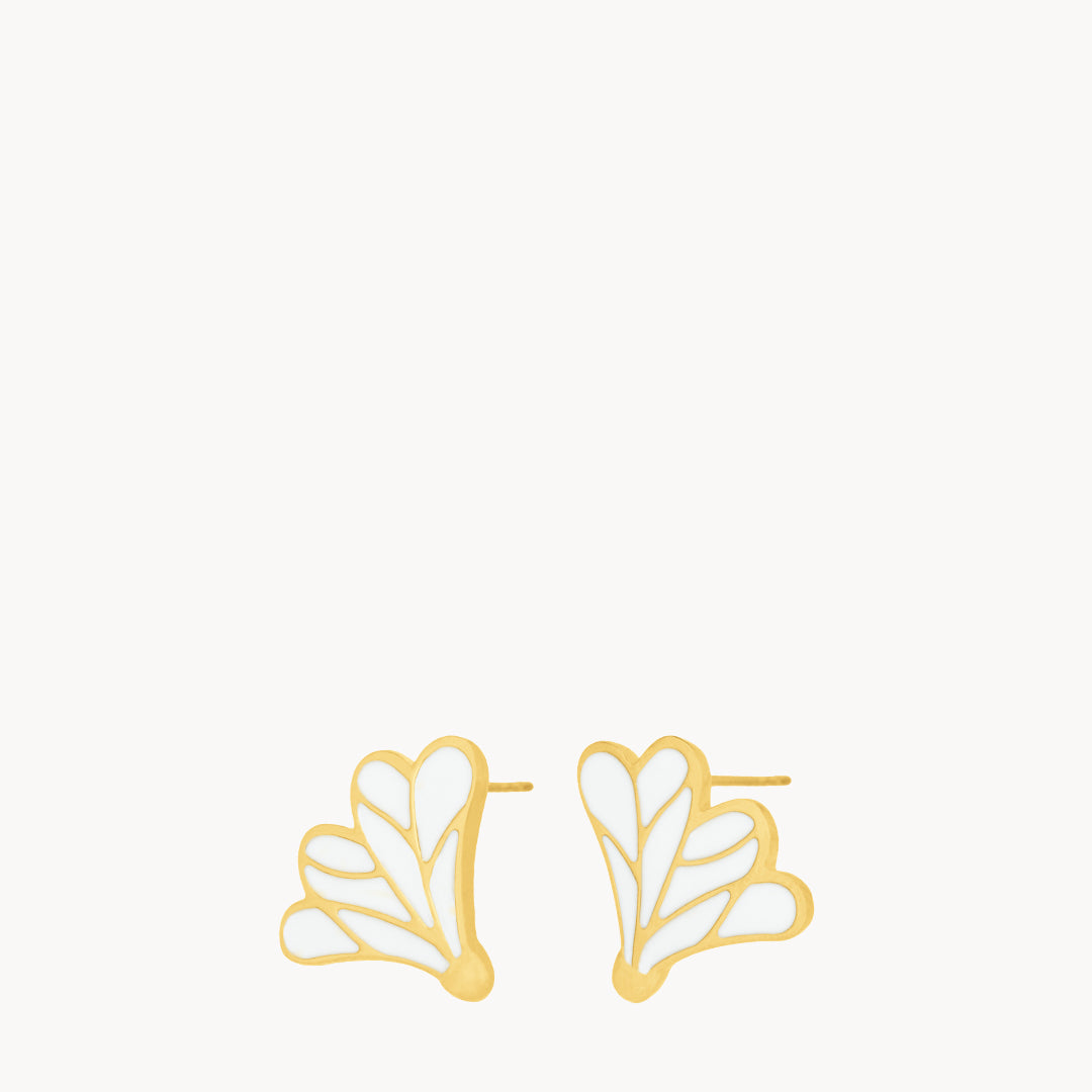 January Birth Flower Studs, Snowdrop
