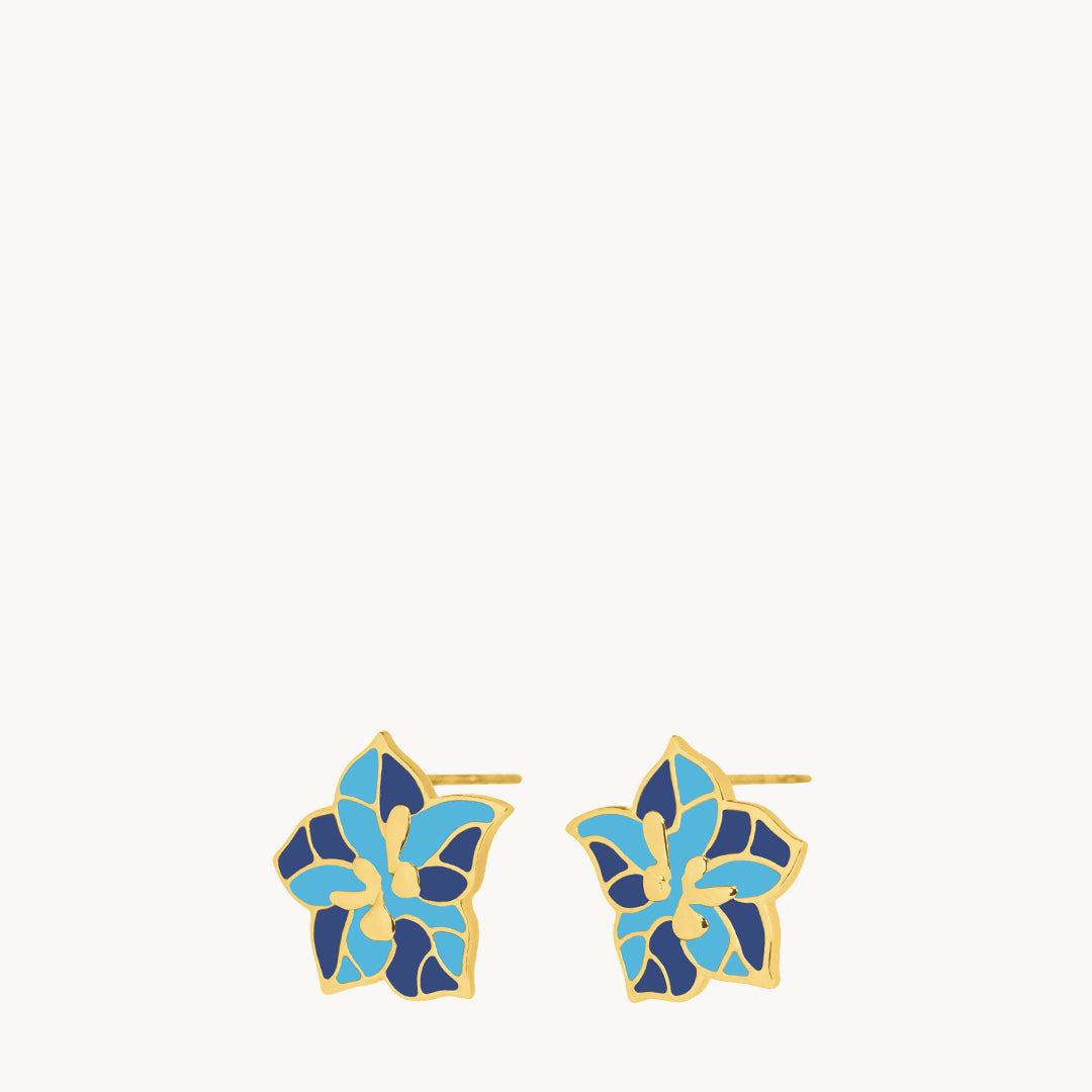 July Birth Flower Studs, Larkspur