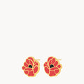 August Birth Flower Studs, Poppy
