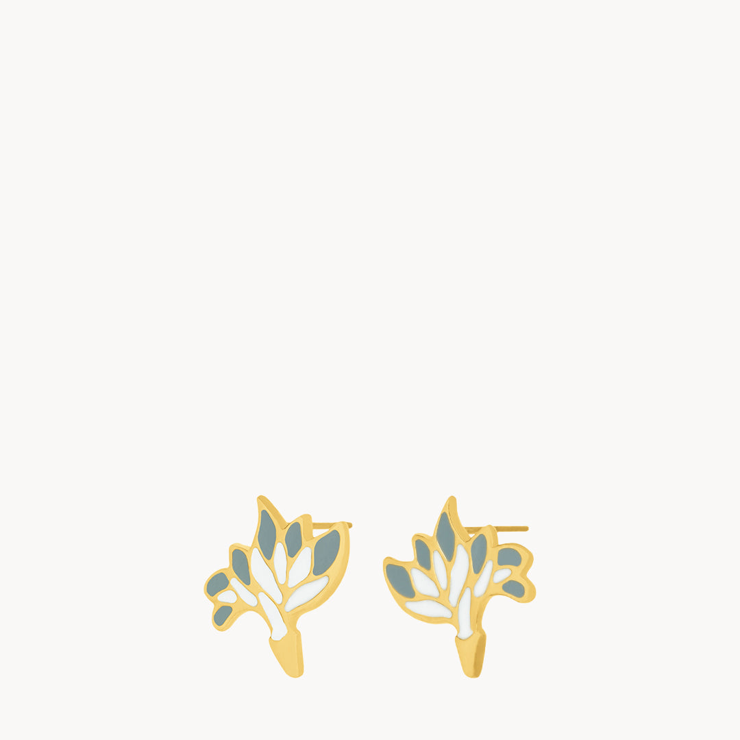 December Birth Flower, Narcissus, Stud Earrings, Gold