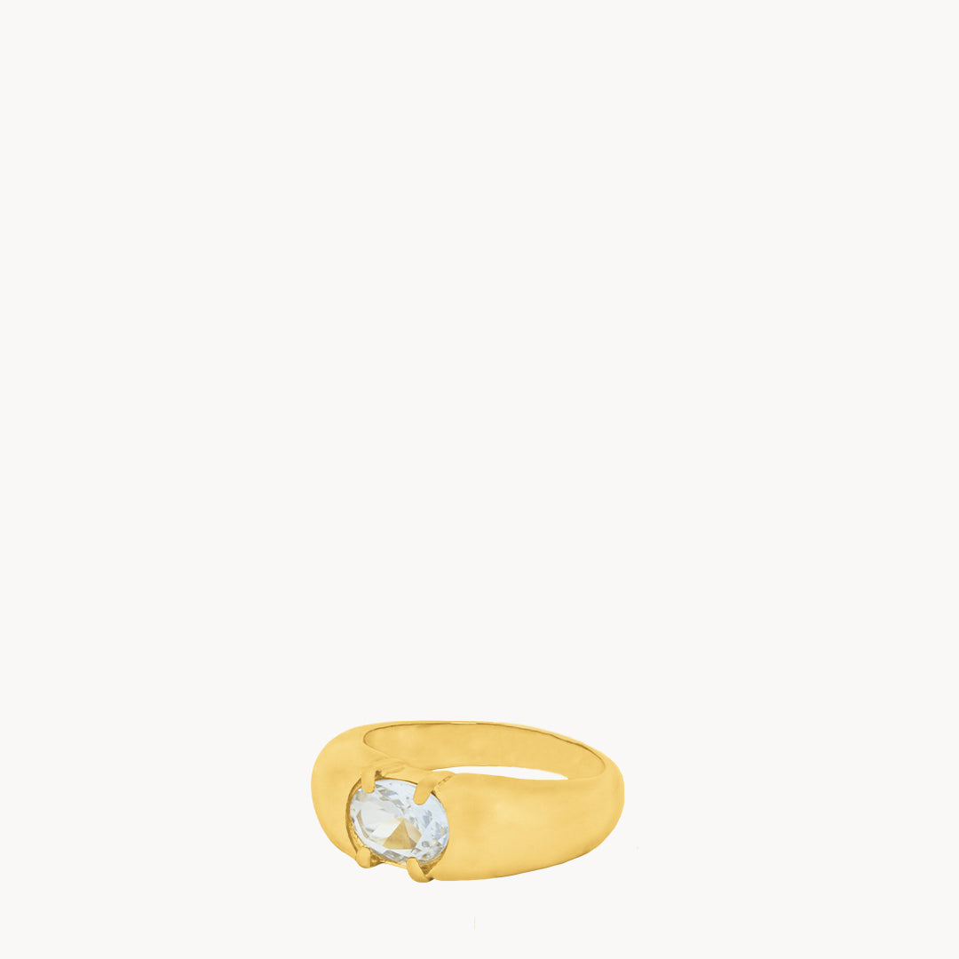 April Birthstone Hope Signet Ring