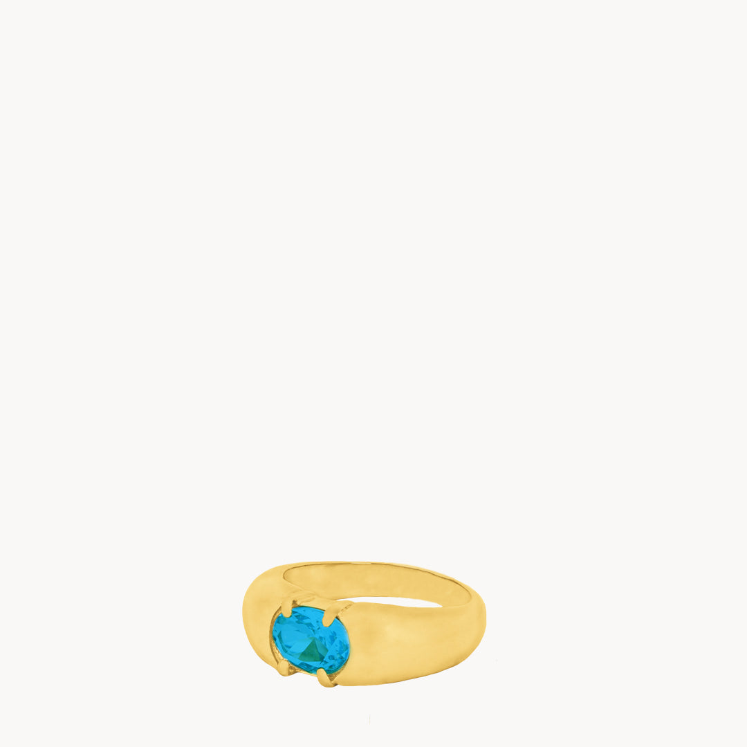 September Birthstone Wisdom Signet Ring