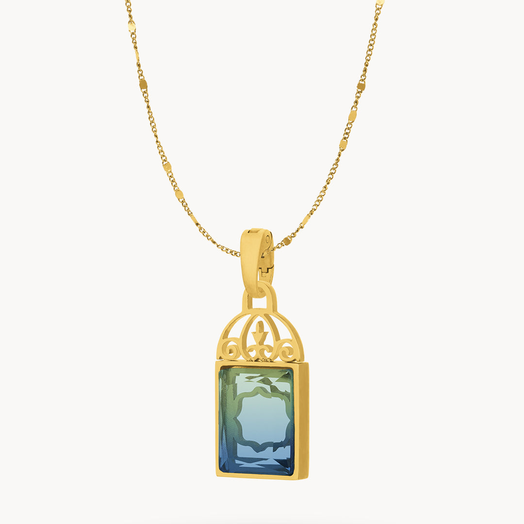 Blue Dazzling Mdina Bieb Pendant Set