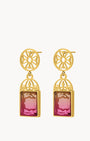 Burgundy Dazzling Mdina Bieb Dangling Earrings