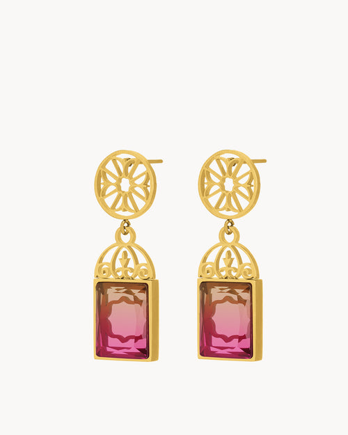 Burgundy Dazzling Mdina Bieb Dangling Earrings