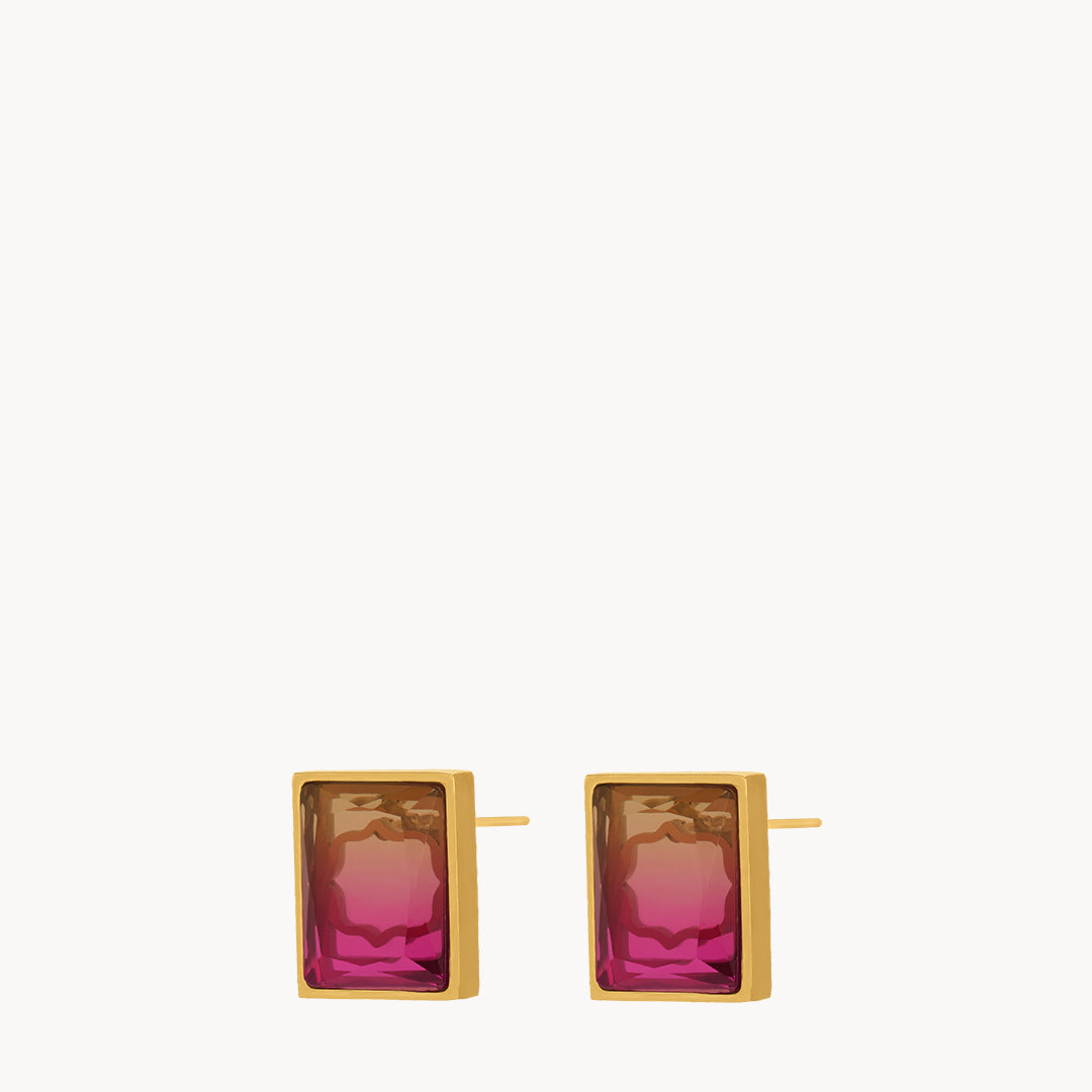 Burgundy Dazzling Mdina Bieb Stud Earrings