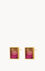 Burgundy Dazzling Mdina Bieb Stud Earrings