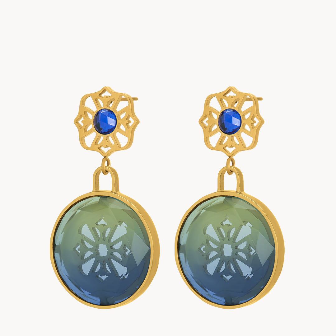 Blue Dazzling Valletta Bieb Dangling Earrings