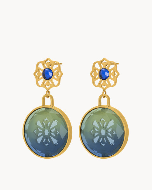 Blue Dazzling Valletta Bieb Dangling Earrings