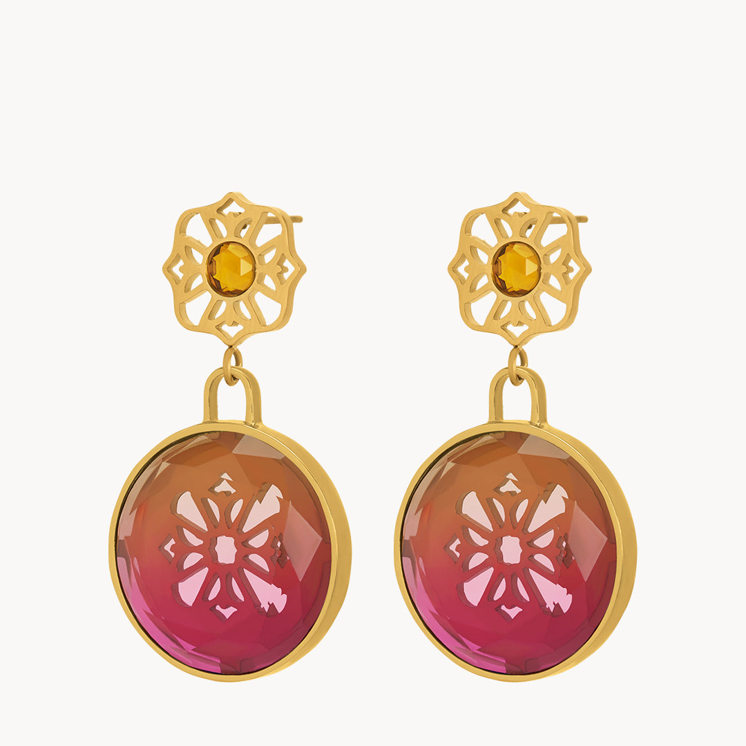Burgundy Dazzling Valletta Bieb Dangling Earrings