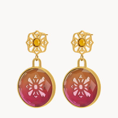 Burgundy Dazzling Valletta Bieb Dangling Earrings