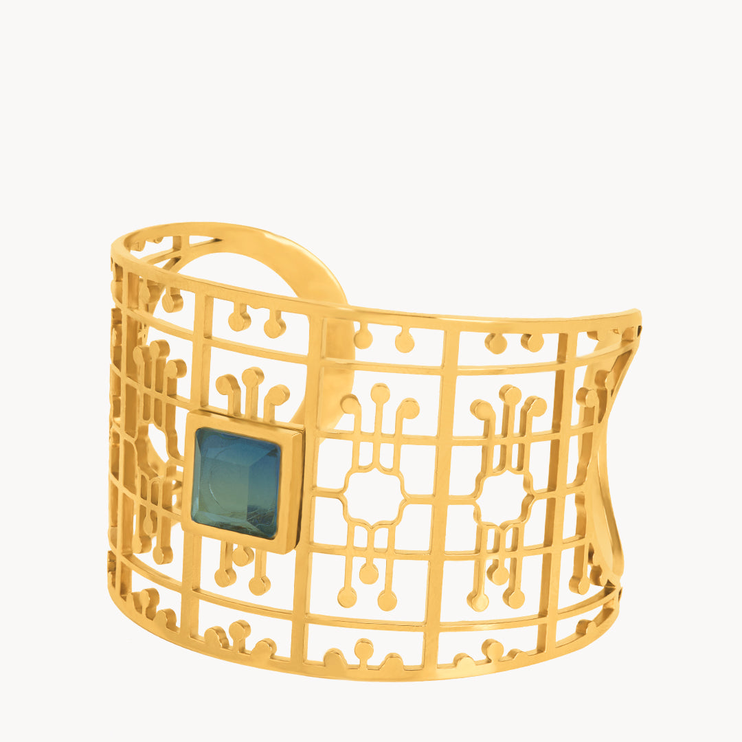 Blue Dazzling Bieb Statement Bangle