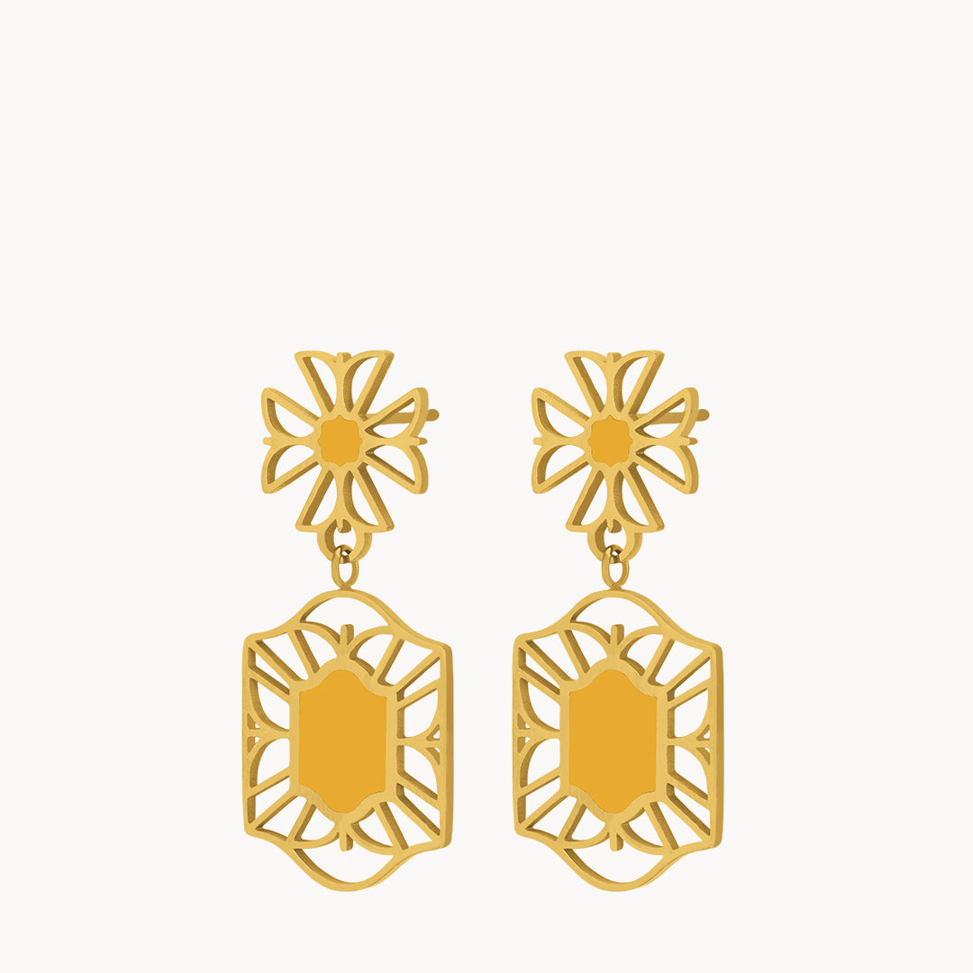 Orange Enthusiasm Cospicua Bieb Dangling Earrings