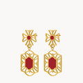Red Adventure Cospicua Bieb Dangling Earrings