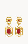 Red Adventure Cospicua Bieb Dangling Earrings