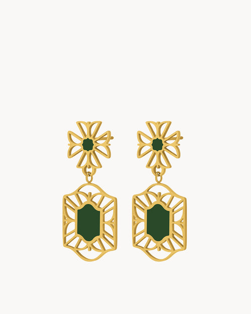 Green Confidence Cospicua Bieb Dangling Earrings