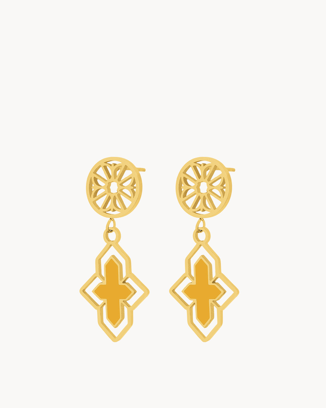 Orange Enthusiasm Senglea Bieb Dangling Earrings