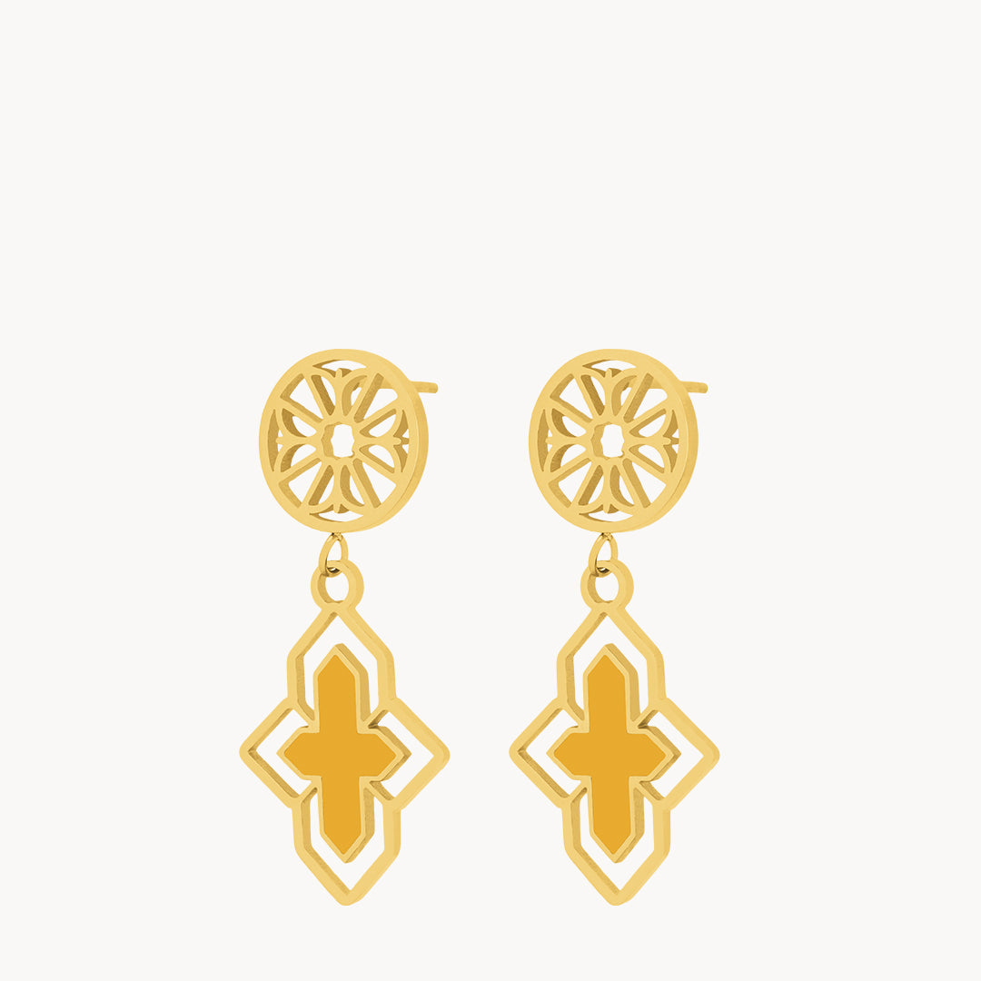 Orange Enthusiasm Senglea Bieb Dangling Earrings