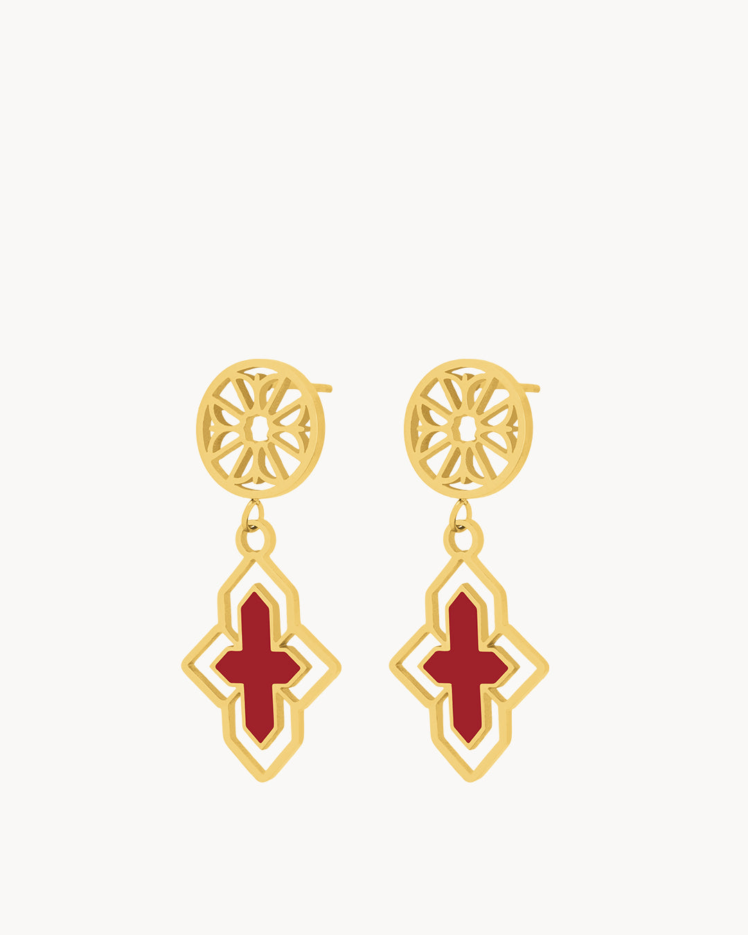 Red Adventure Senglea Bieb Dangling Earrings