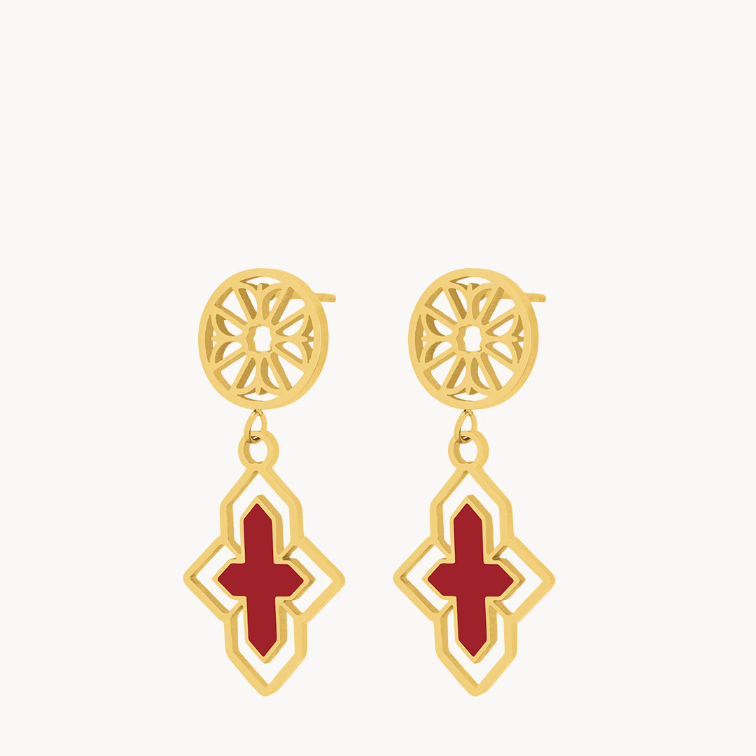 Red Adventure Senglea Bieb Dangling Earrings