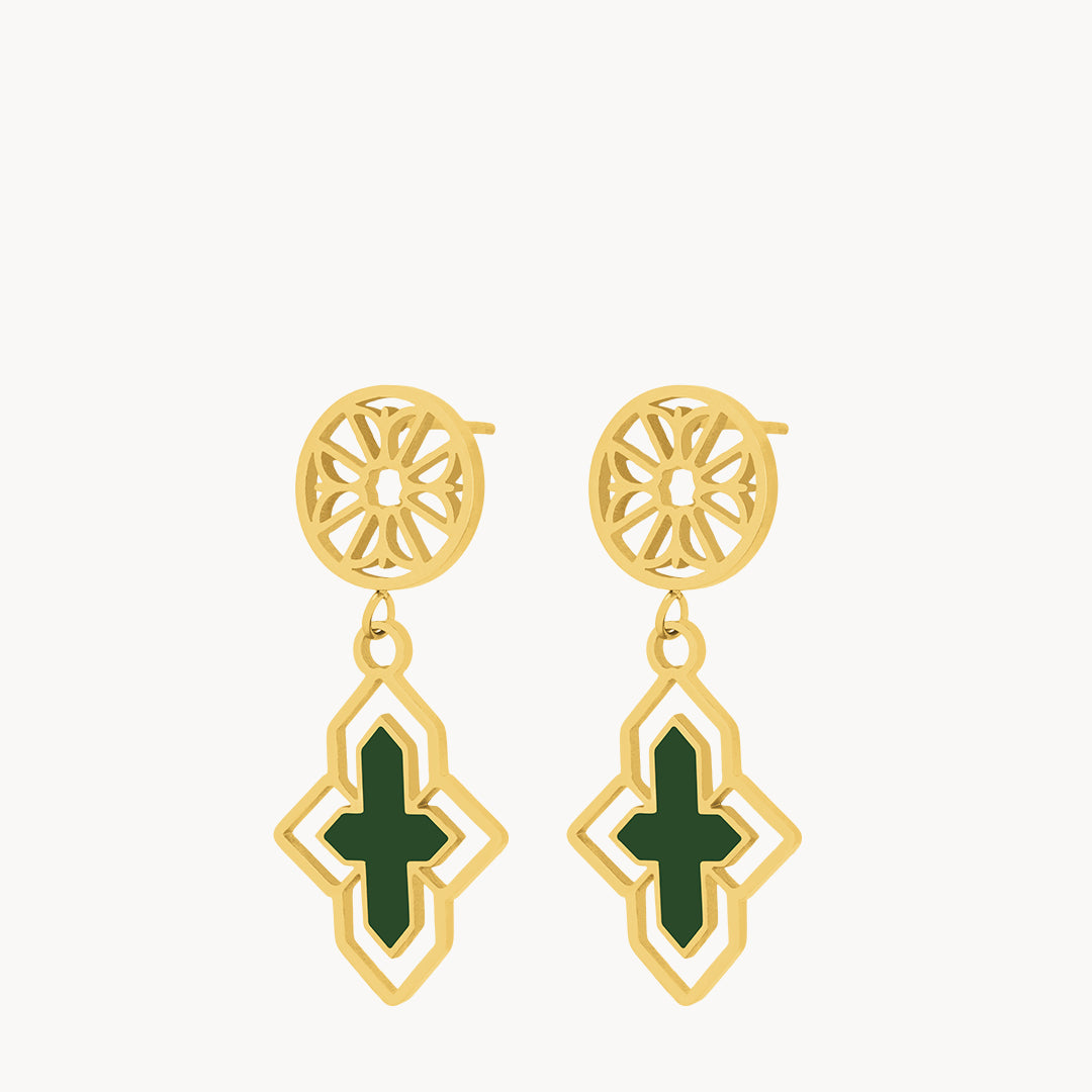 Green Confidence Senglea Bieb Dangling Earrings