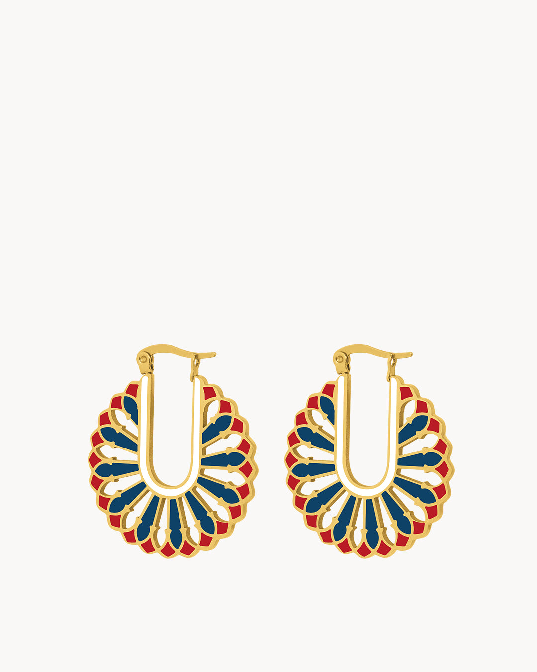 Reversible Blue Lodge Hoop Earrings
