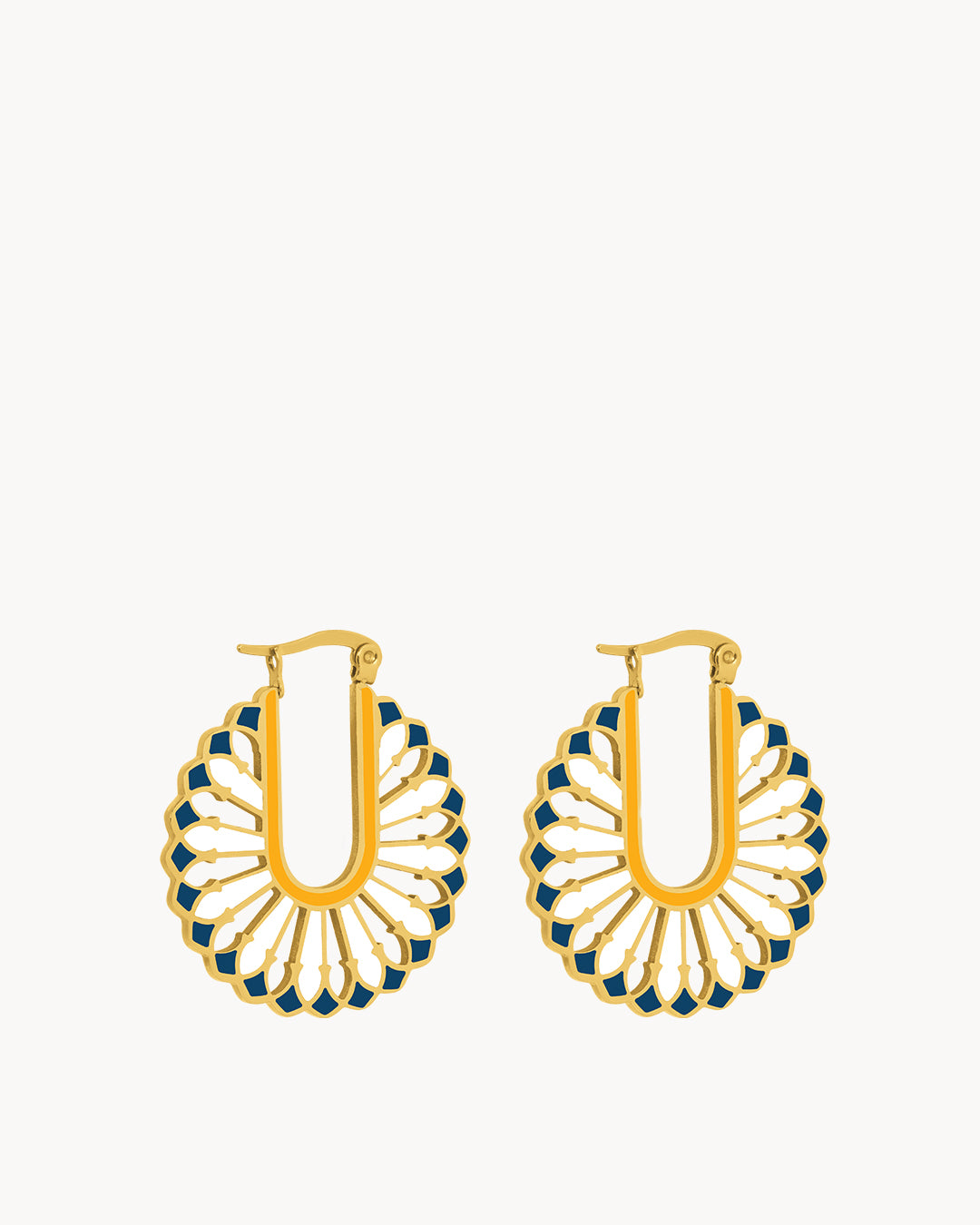 Reversible Blue Lodge Hoop Earrings