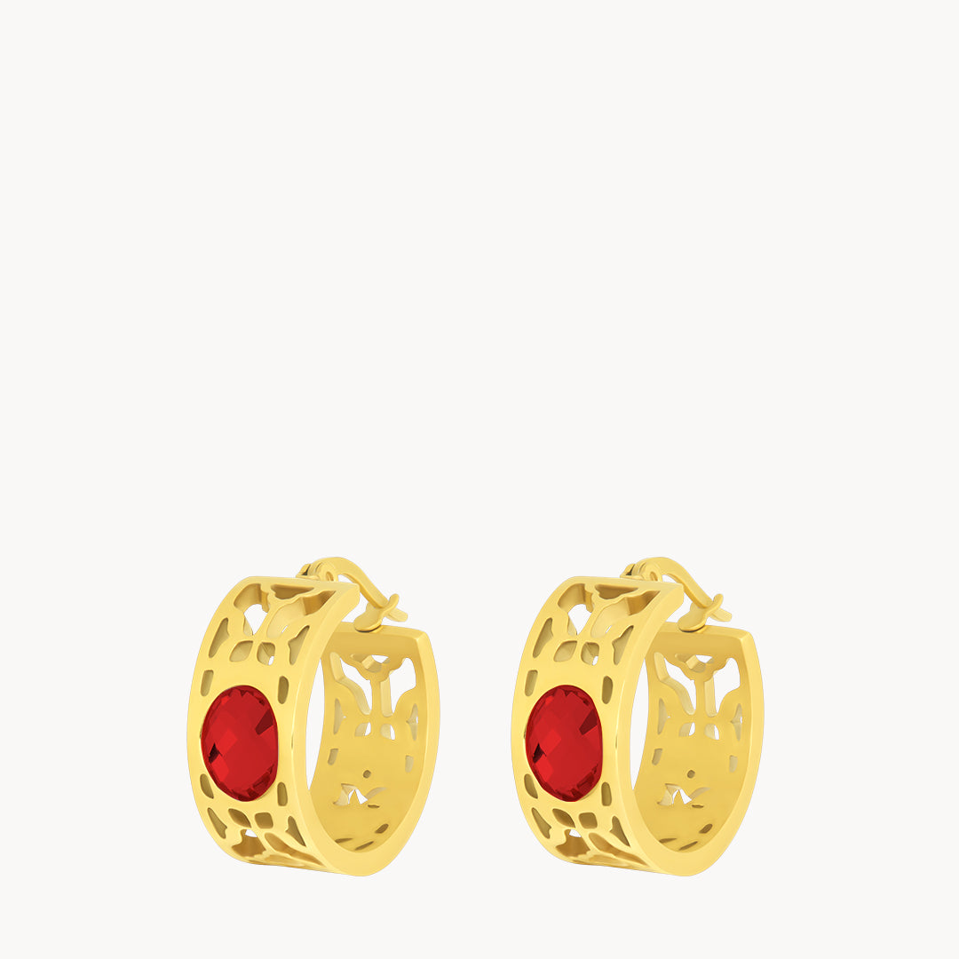 January Birthstone Passion Bizzilla Hoop Earrings