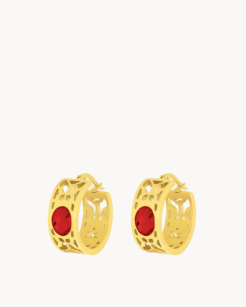 January Birthstone Passion Bizzilla Hoop Earrings