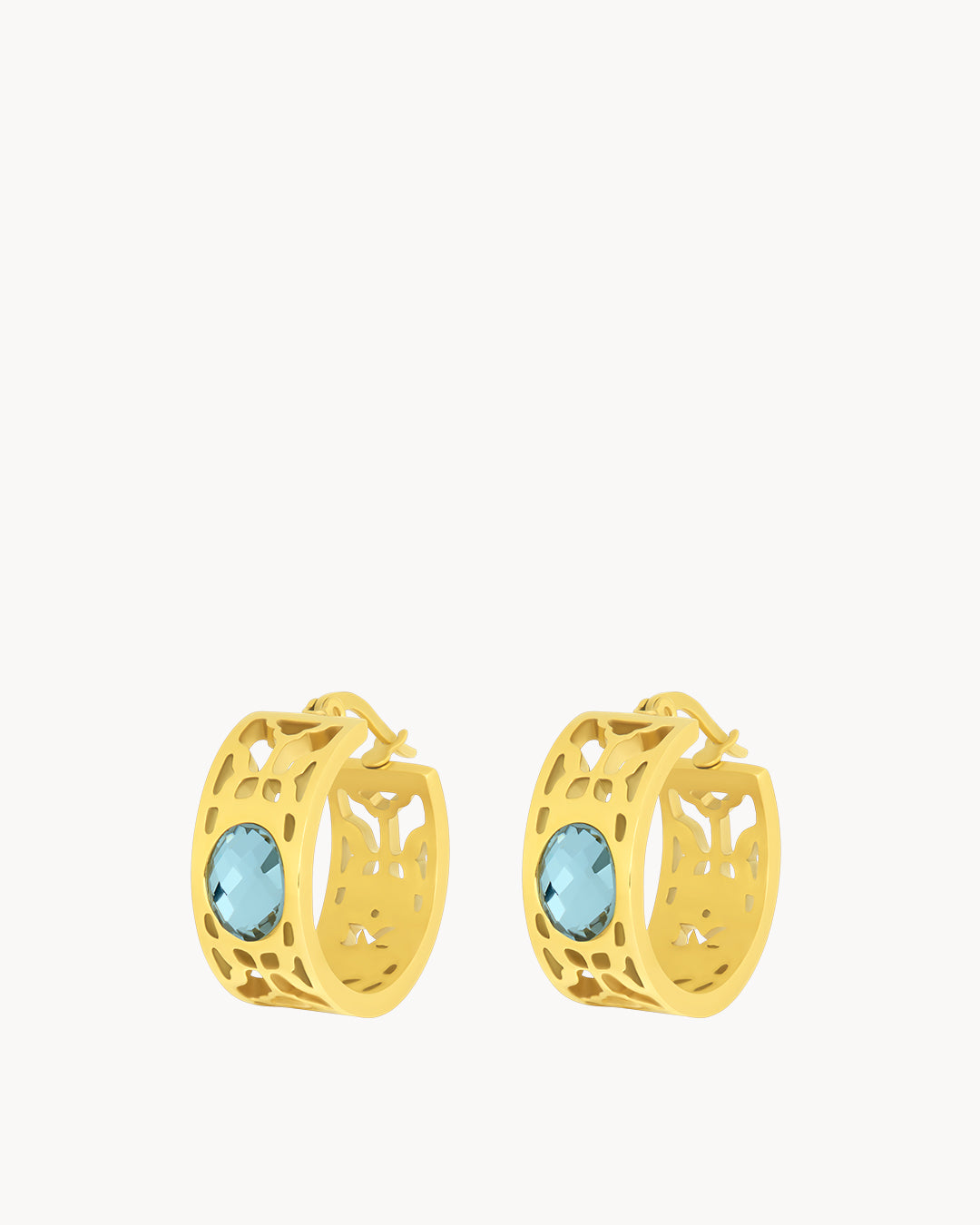 March Birthstone Peace Bizzilla Hoop Earrings