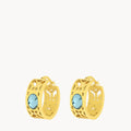 March Birthstone Peace Bizzilla Hoop Earrings