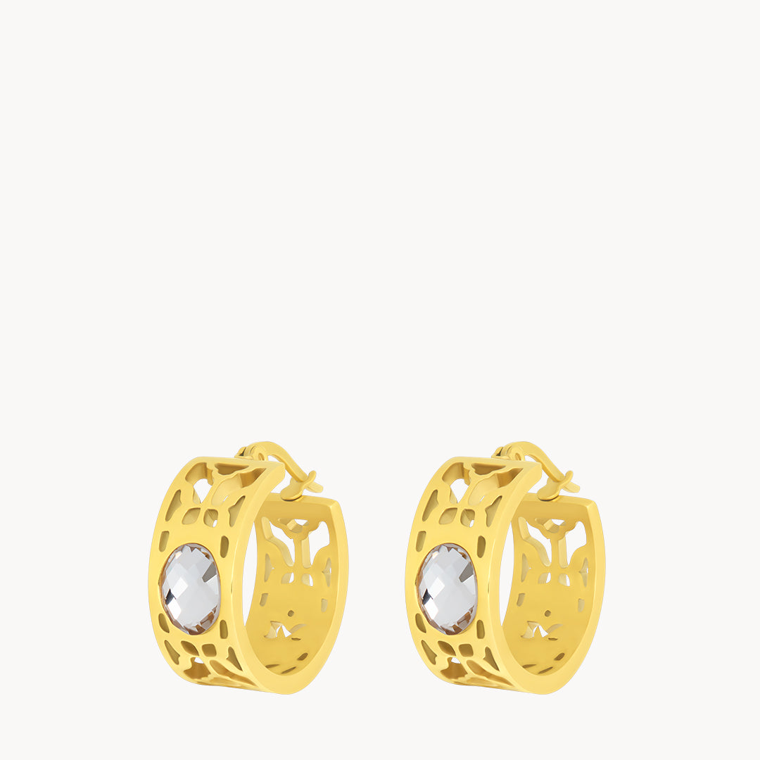 April Birthstone Hope Bizzilla Hoop Earrings