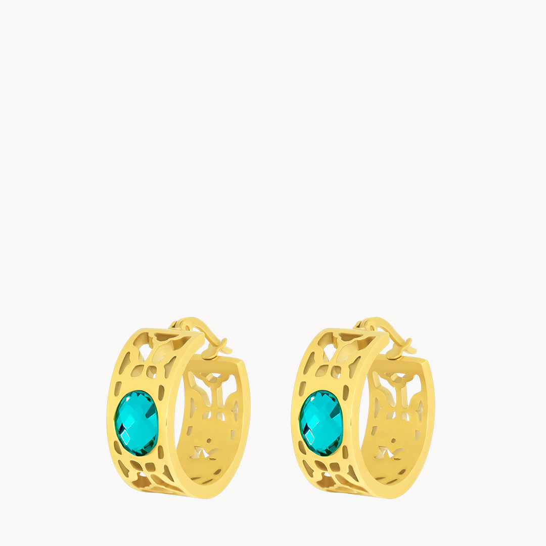 May Birthstone Friendship Bizzilla Hoop Earrings