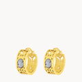 June Birthstone Peace Strenght Hoop Earrings