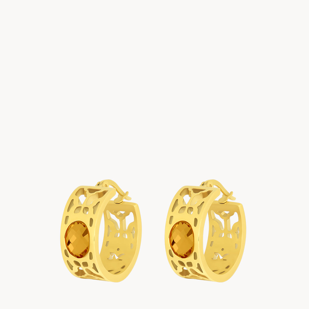 November Birthstone Happiness Bizzilla Hoop Earrings