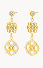 White Timeless Pearl Bizzilla Dangling Earrings