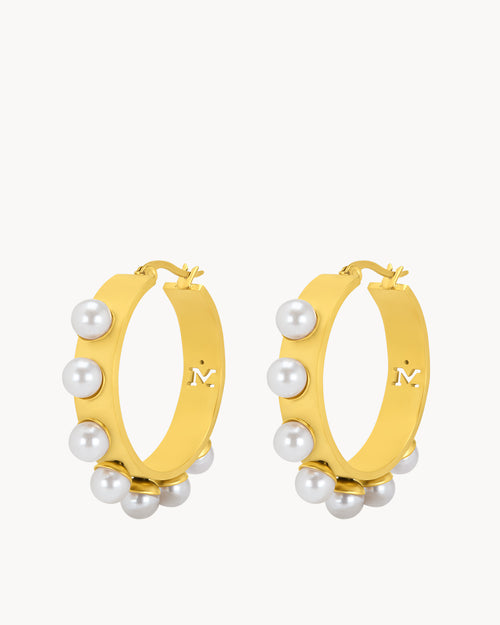 Timeless Pearl Hoop Earrings