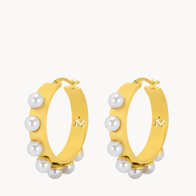 Timeless Pearl Hoop Earrings