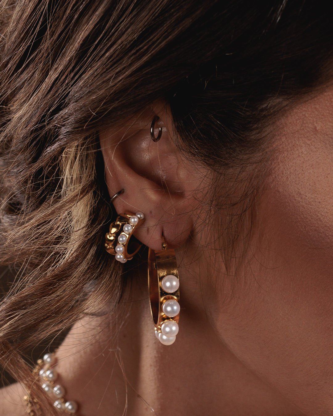 Timeless Pearl Hoop Earrings