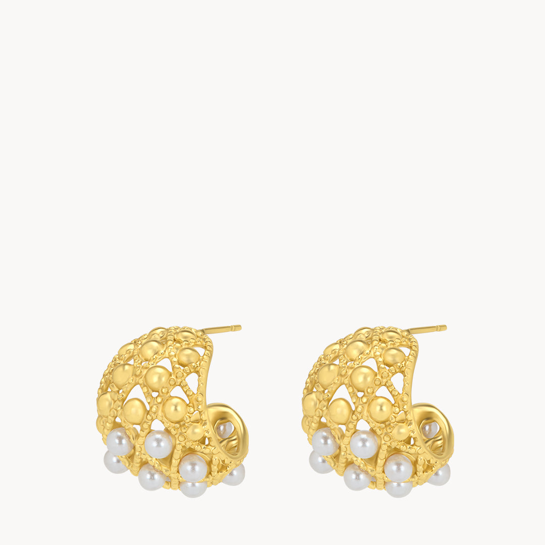 Timeless Pearl Dainty Cocoon Earrings