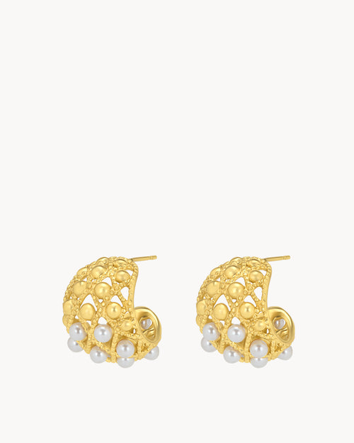 Timeless Pearl Dainty Cocoon Earrings