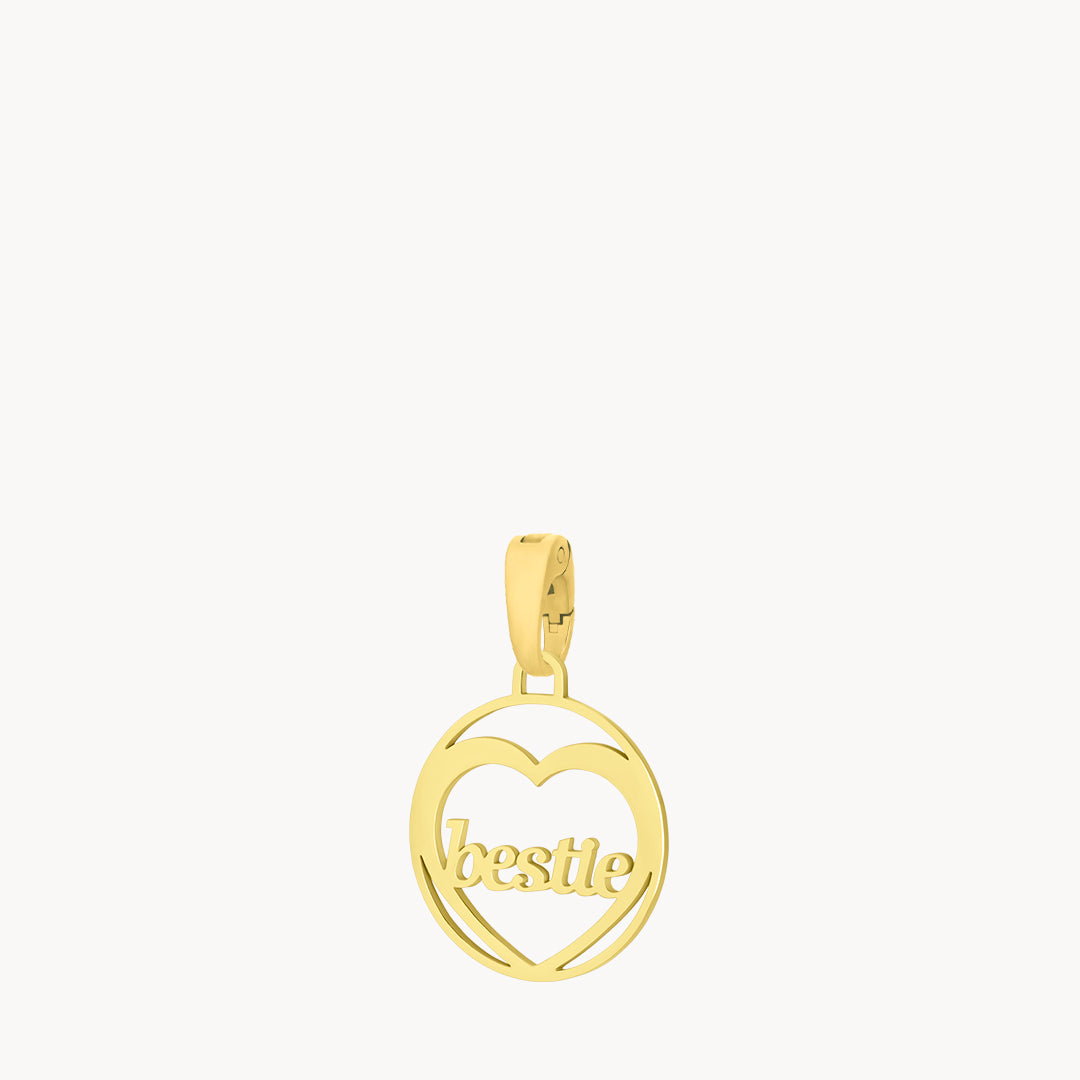 Bestie Dainty Heart Hollow Pendant