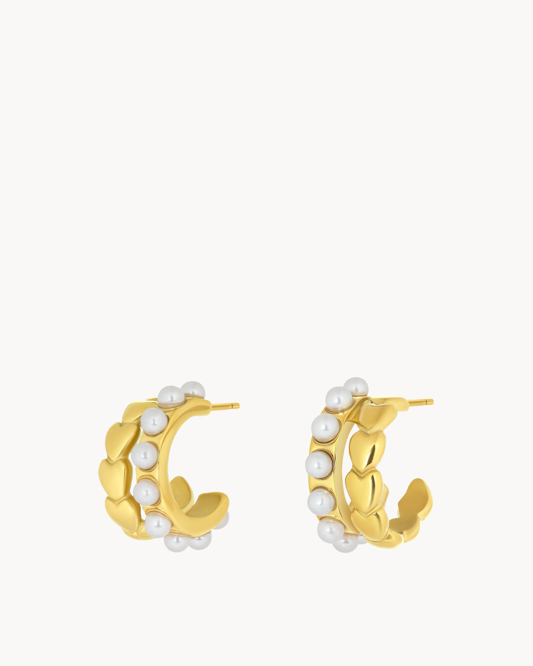 Timeless Pearl Crescent Hoop Earrings