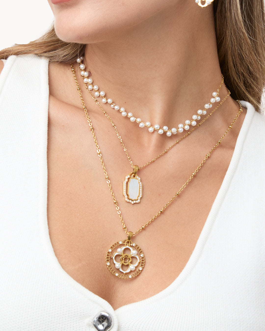 White Timeless Pearl Bizzilla Pendant