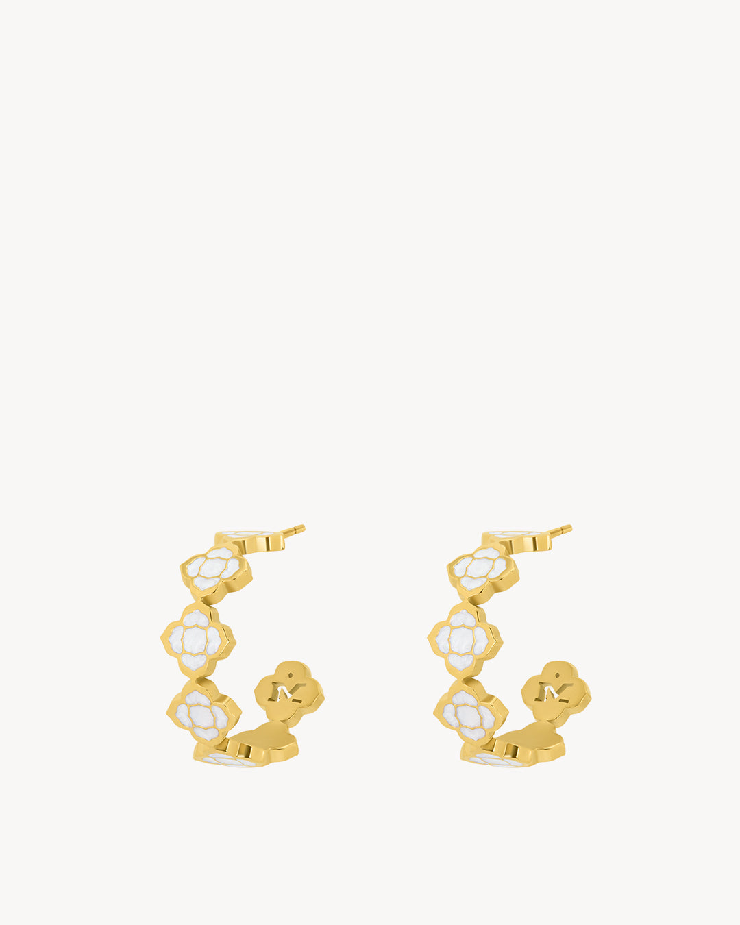 Bizzilla White Dainty Hoop Earrings