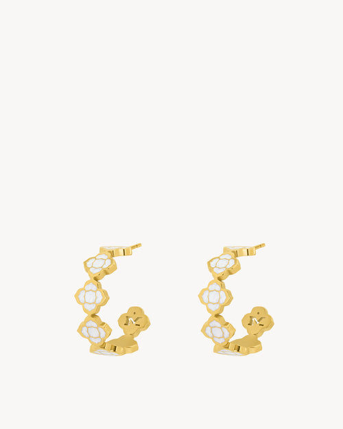 Bizzilla White Dainty Hoop Earrings