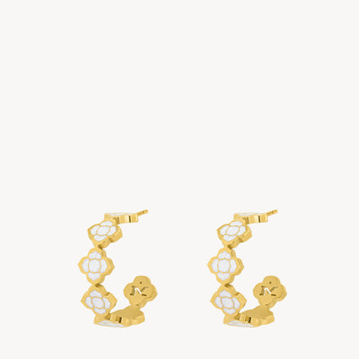 Bizzilla White Dainty Hoop Earrings