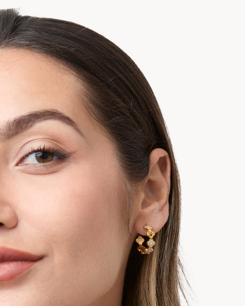 Bizzilla White Dainty Hoop Earrings